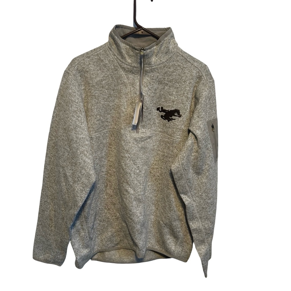 Antigua Men's Tan- Oatmeal - Gray Quarter-Zip Sweater Large NWT C-L